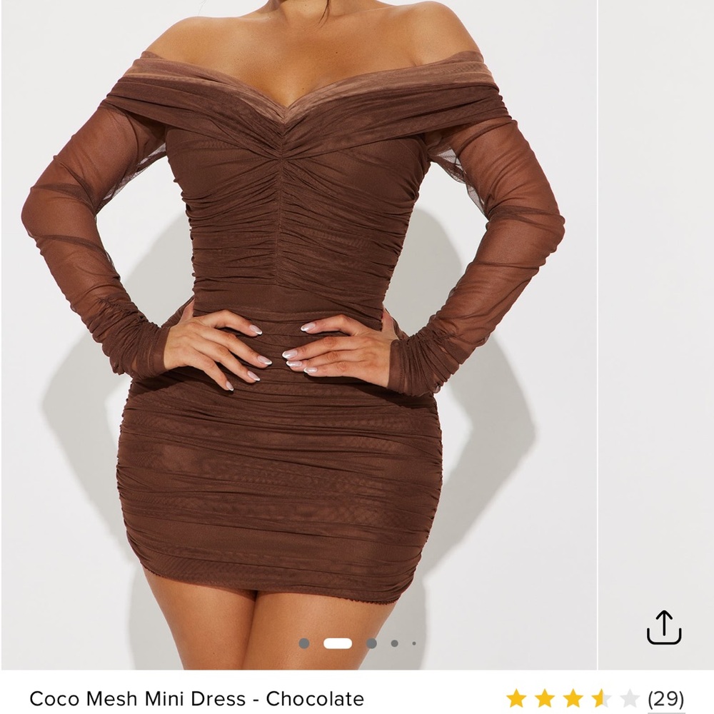 Fashion Nova Chocolate Mesh Mini Dress